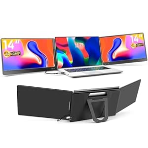 KOGODA トリプルモニター 14インチ モバイルデュアルモニター 3画面ディスプレイ Type-C/USB 2.0対応【X70A】