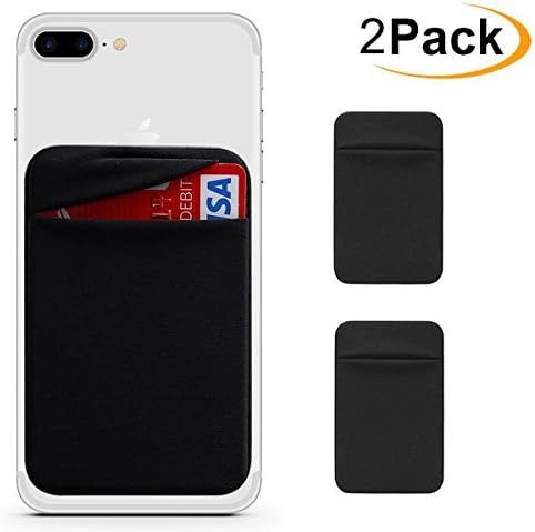 Card Holder for Back of Phone, Phone Credit Card Holder Marble Wallet Stick on Back iPhone Case (Black-1)