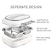 LOHOME Electric Heating Lunch Box Car Home Office Use Food Warmer Portable Bento Meal Heater with Stainless Steel Container 110V and 12V Dual Use (Grey)