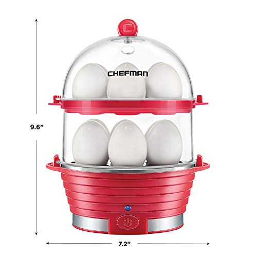 image for Chefman Electric Egg Cooker Boiler, Rapid Egg-Maker & Poacher, Food & 