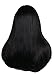OneDor Mix Long 3/4 Women's Wigs Hairpiece Straight Hair Piece with Headband (1#-Black)