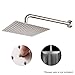 Sarlai Rain Shower Head Stainless Steel - 12 Inch Rainfall Shower Head Brushed Nickel Square Ultra Thin 304 Stainless Steel Rain Shower Head with Easy to Clean Silicone Nozzle
