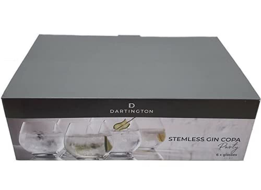 Dartington Crystal ST3171/5/6PK 6-Piece Stemless Gin Copa Party Glass, Crystal, 9.5 x 9.5 x 9 cm