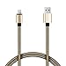 Lightning to USB Cable, 3Pack 3FT 6FT 10FT Nylon Braided iPhone Charging Cord iPad Charger for Apple iPhone SE/6/6S/Plus/5S/5/iPad Mini/Air/Pro/iPod, Compatible with iOS9 (Gold / Black)