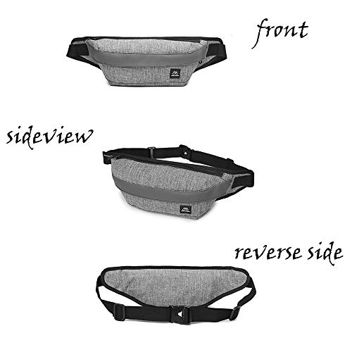 Fanny Packs for Women & Men Unisex Waist Bag Pack Waterproof Zipper & Adjustable Strap Suitable for waistline 34.6"-53.6“, for Outdoors Sport Workout Traveling