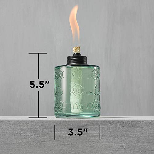 TIKI Brand  1118129 Set Sail Glass Table Torch 3-Pack 5.5-inch, Green - Thumbnail 4