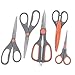5 Pieces Scissors Combo - (2) 8 in, (1) 6 in Wave Pattern, 5.5 in Craft & 8.5 in Household Scissor