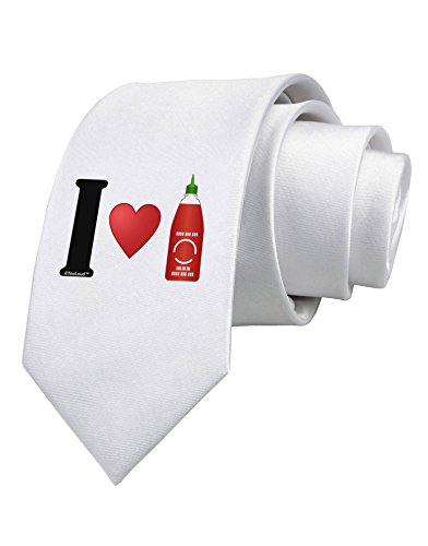TooLoud TooLoud I Heart Sriracha Design Printed White Neck Tie