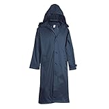 Fit Rite Men's 100% Nylon Long Raincoat - Zip in Hood - With Travel Pouch (XL, Navy)