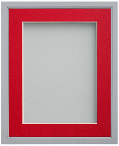 Frame Company Drayton Range 5x5-inch Grey Picture Photo Frame with Red Mount For Image Size 3.5x3.5-inch