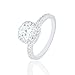 ORROUS & CO Legacy Collection 18K White Gold Plated Cushion Halo Cubic Zirconia Engagement Ring Bridal Jewelry