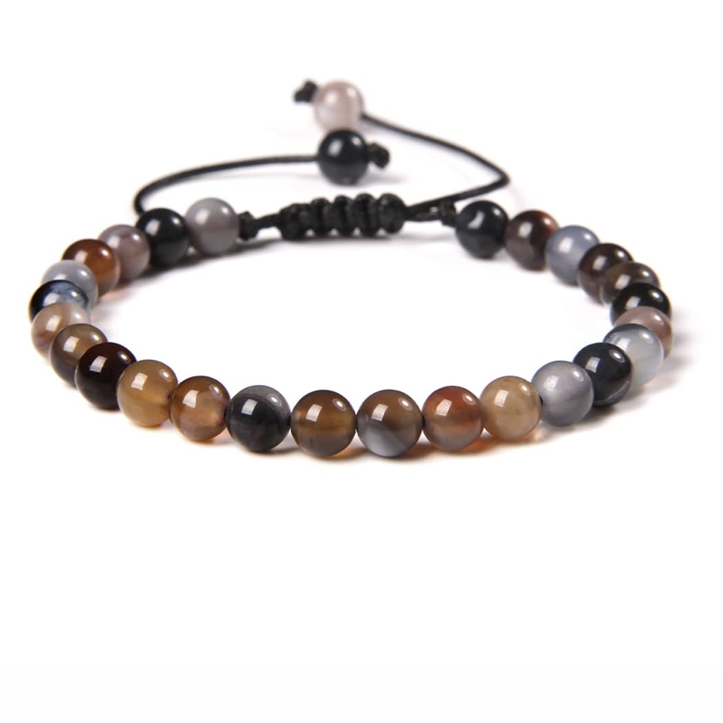 Branets Beads Bracelet, Natural 6mm Gemstone Stone Bracelet for Women Crystal Bracelet for Adjustable Lucky Stone Bracelets Jewelry