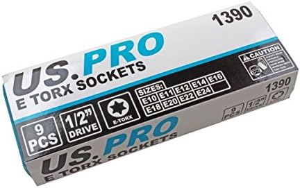 Bergen 9pc 1/2 Female Torx E-TRX Star Socket Set B1194, Variety pack - Image 4