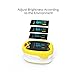 Children Fingertip Pulse Oximeter Blood Oxygen Saturation Monitor with Rechargeable Lithium Battery for Kids - Yonker K1(Yellow)