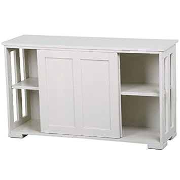 Wood Buffet Sliding Door Pantry Kitchen Storage Cupboard Sideboard