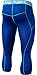 TSLA Men's Compression 3/4 Capri Pants Baselayer Cool Dry Sports Running Yoga Tights, Zero(p15) - Blue & Sky Blue, Large.