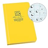 Rite in the Rain Weatherproof Hard Cover Notebook, 4 3/4" x 7 1/2", Yellow Cover, Geological Pattern (No. 540F)