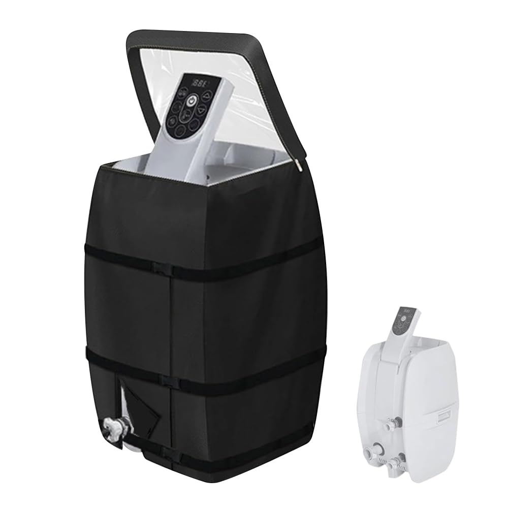 CLIUNT Hot Tub Pump Cover, Spa Heater Pump Cover, Waterproof Dustproof SPA Hot Tub Covers with Zipper, Hot Tub Insulated Pump Cover for Tub/Pool Outdoor Travel (Black)