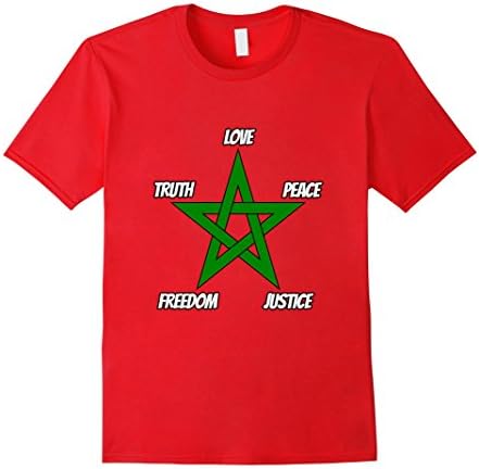 Mens L.T.P.F.J. Moroccan Flag T Shirt Moorish American Clothing  Medium Red