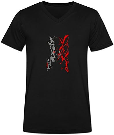 Novelty Eworld Mens Japan Anime Hokage Ninjia Naruto Gildan Fans V-neck T Shirt L Black