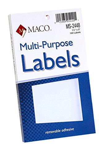 MacoWhite Rectangular Multi-Purpose Labels, 1-1/2 x 3 Inches, 160 Per Box (MS-2448)