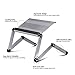 Furinno Ergonomics Aluminum Vented Adjustable Laptop Portable Bed Tray, Silver