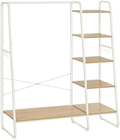Stand Appendiabiti con Scarpiera, 5 Ripiani Portaoggetti