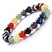 7 Chakra Balancing Bracelet Stretch Handmade 8mm Round Gemstones Healing Power Crystal