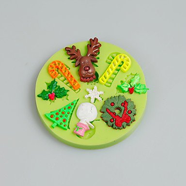 FMY Christmas Tree Leaf Deer Snowman Silicone Mold Fondant Cake Decoration Tools Moule Chocolate Mold Kitchen Accessories