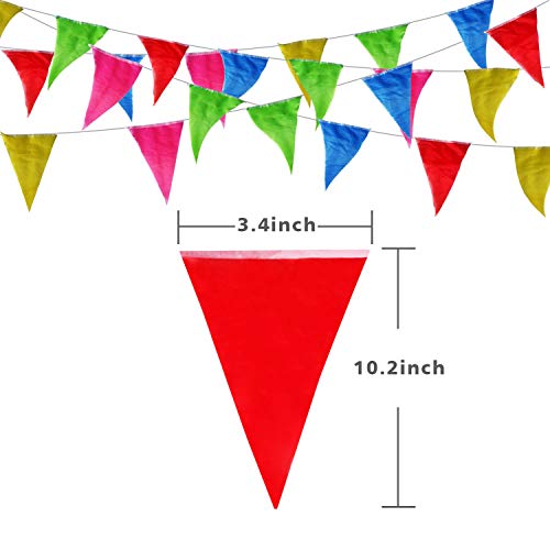 image for Family Pro 260ft 150pcs Multicolor Pennants Banner Rainbow Colorful Ny