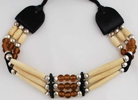 AzureGreen JCB032 Brown Beaded Bone