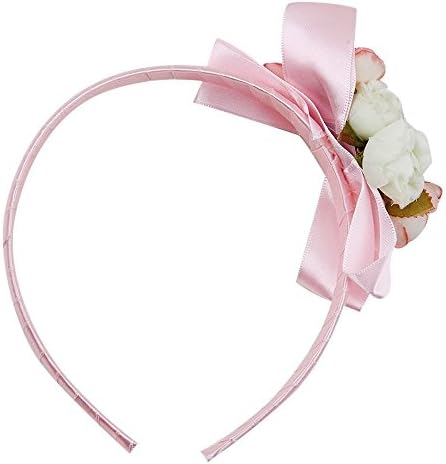 Mylilangelz Little Girl's Flower Girl Headpiece - Pink Floral Bunch Headband 3-6Y Pink