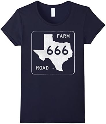 Womens Classic TEXAS FARM ROAD 666 Black T-Shirt XL Navy