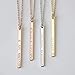 MignonandMignon Mothers Day Gift for Her Vertical Bar Necklace Personalized Simple Coordinate Latitude Longitude Jewelry - 13N