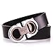Royalours Mens Smooth Leather Belt 33mm Wide (40-44, Black Silver)