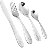 Simlife Flatware Set Stainless Steel Knive/Fork/Spoon/Teaspoon,Service For 1,4-Piece