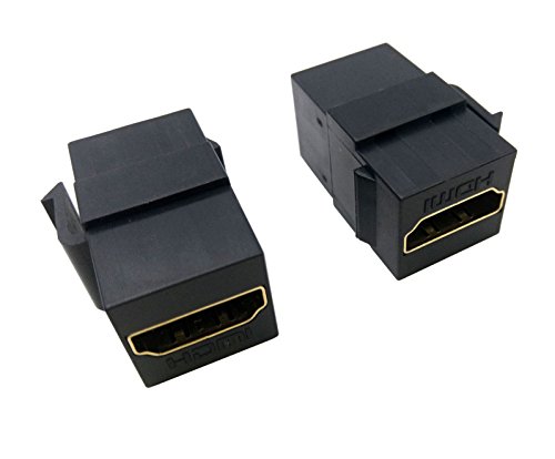 Poyiccot HDMI Coupler Keystone Jack, (2-Pack) Gold-Plated HDMI Female to Female Insert Wall Plate Connectors Adapter-Black