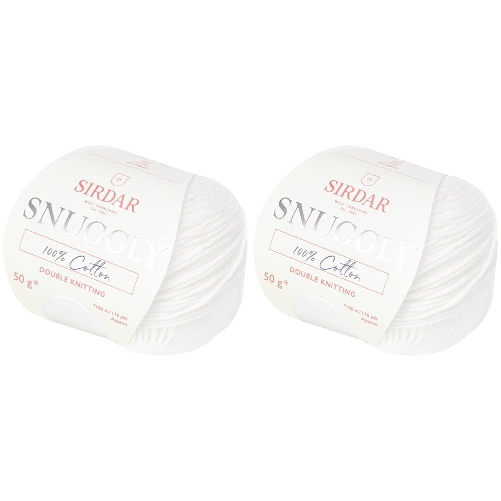 Sirdar Snuggly 100% Cotton, Cream (761), 50g (Pack of 2)