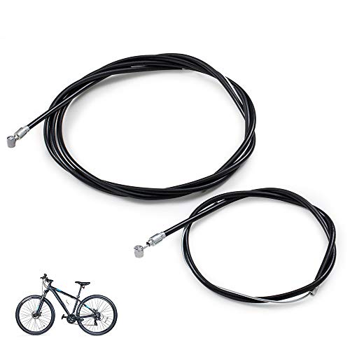 Photo 1 of Deapher Premium Bike Brake Cable Kit - 1 Pair Front/Rear Brake Cables with Housing for Mountain MTB Bike and Common Bicycles - High-Performance Brake Wire & Line (Black)