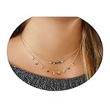 Daycindy Layering Dainty Pendant Necklace with Colored beads Jewelry for Women