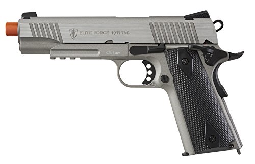 Elite Force 1911 Blowback 6mm BB Pistol Airsoft Gun, 1911 TAC, Silver/Black