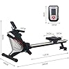 ISE-SY-1750-SY-1750-Magnetic-Rowing-Machine-with-8-Levels-of-the-Computer-Slide-Black-and-Red-145-x-46-x-20-cm ISE SY-1750 Rowing Machine with Magnetic Braking System, 8 Resistance Levels, Aluminium Slide, LCD Screen, Silent