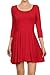 TOPPING Women's Casual Jersey Long Sleeve Flare Mini Skater Dress