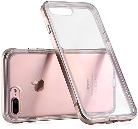iPhone 7 Plus Case, Protective Dual Layer Design, Shock Absorption Bumper Anti-Scratch Cover Clear Back for iPhone 7 Plus 5.5 Inch (Gold)