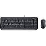 Microsoft Wired Desktop 600 Keyboard and Mouse Set, UK Layout - Black