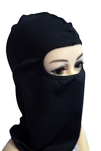 Zldoll Ski Face Mask Ultra Thin Windproof Motorcycle Cycling Balaclava Candy Color for Fishing Running Skiing Hiking (Black)