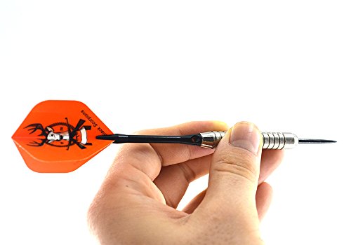 Professional Steel Tip Darts Set 22 grams -12 Pcs Stainless Needle Tipped Dart For Dartboard, Black Aluminum Shafts，Deer Flights (Red Orange Yellow), Nickel Silver Metal Barrels and Dart Sharpener - Thumbnail 6