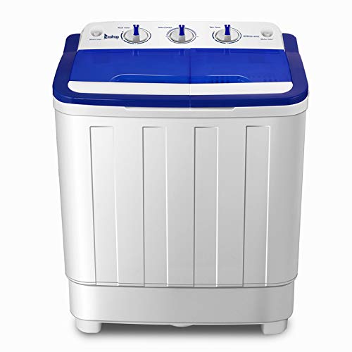 Meshin Portable Compact Mini Twin Tub Washing Machine,16Lbs Semi