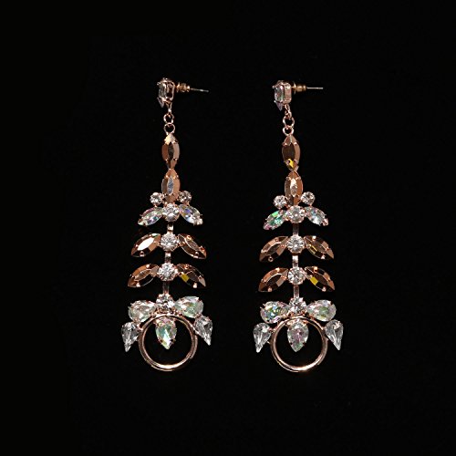 Holylove Rose Gold Unique Beach Party Statement Body Necklace Earrings Jewelry Set With Color Box-HLN0004E-Rose Gold - Thumbnail 4