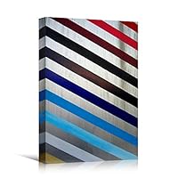 Canvas Wall Art Geometrical Patterns Abstract Colorful Geometric Hallway Minimalist Mixed Media Multicolor Patterns - 12x18 inches